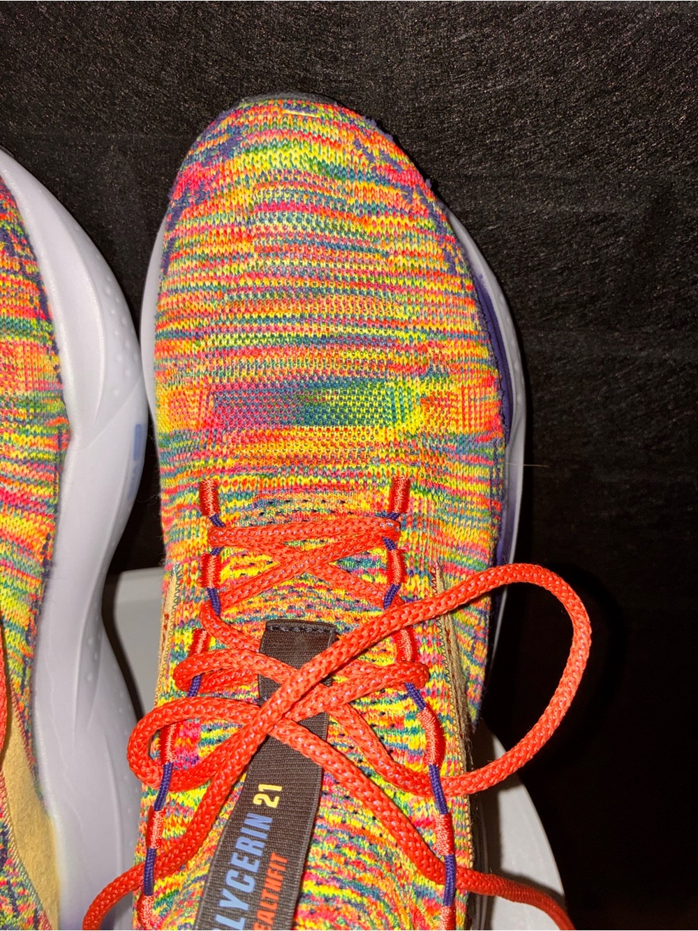 Brooks Multicolor Knit Running Sneakers with Yellow Accent - Picture 7 of 15